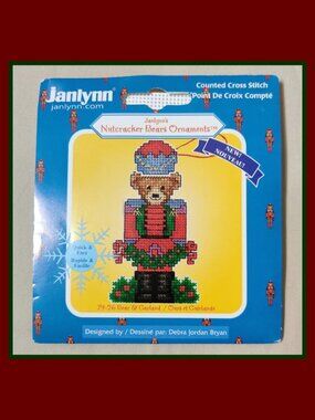 Janlynn Nutcracker Bear & Garland Ornament Counted Cross Stitch Kit #79-26